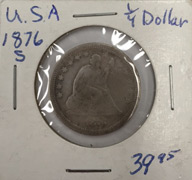 1876 quarter dollar